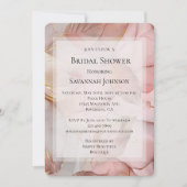 Romantisch Roos Blush Pink Gold Leaf Vrijgezellenf Kaart (Voorkant)