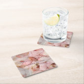 Romantisch Roos Blush Pink Gold Leaf Vrijgezellenf Kartonnen Onderzetters (Insitu)