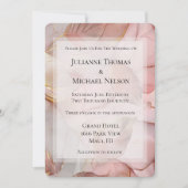 Romantisch Roos Blush Pink Gold Leaf Wedding Kaart (Voorkant)