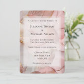 Romantisch Roos Blush Pink Gold Leaf Wedding Kaart (Staand voorkant)