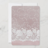 Romantisch Roos Blush Pink White Lace Vrijgezellen Kaart (Achterkant)