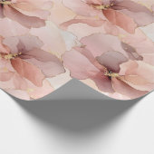 Romantisch Roos Blush Roze Goud Bloemen Cadeaupapier (Hoek)