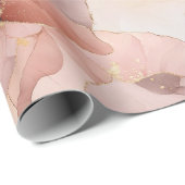 Romantisch Roos Blush Roze Goud Bloemen Cadeaupapier (Rol Hoek)