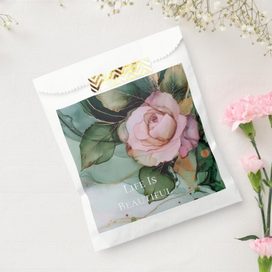 Romantisch Roos Blush Roze Goud Bloemen Huwelijk Bedankzakje (Gezegeld)