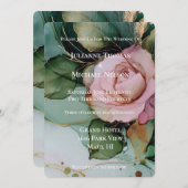 Romantisch Roos Blush Roze Goud Bloemen Huwelijk Kaart (Voorkant / Achterkant)