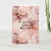 Romantisch Roos Blush Roze Goud Bloemen Huwelijk Kaart (Voorkant)