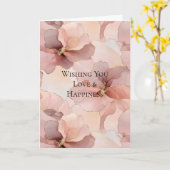 Romantisch Roos Blush Roze Goud Bloemen Huwelijk Kaart (Gele Bloem)