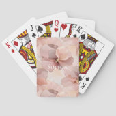 Romantisch Roos Blush Roze Goud Bloemen Pokerkaarten (Achterkant)