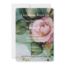 Romantisch Roos Blush Roze Goud Bloemen Verjaardag