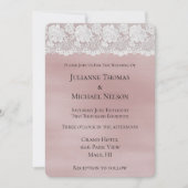 Romantisch Roos Blush Roze Witte Kant Bloemen Huwe Kaart (Voorkant)