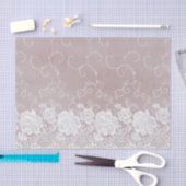 Romantisch Roos Blush Roze Witte Kant Bloemen Huwe Tissuepapier (Craft)