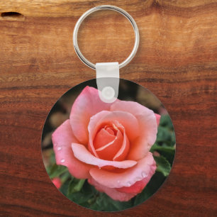 Romantisch Roos Botanische kunst Print Sleutelhanger