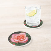 Romantisch Roos Botanische kunst Print Zandsteen Onderzetter (Zijkant)