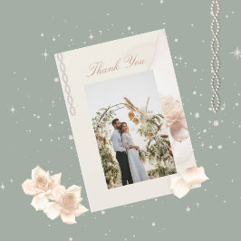 Romantisch Roos bruiloft dank u kaarten