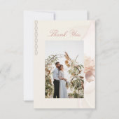 Romantisch Roos bruiloft dank u kaarten (Voorkant)