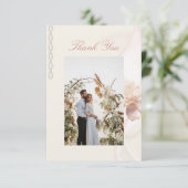 Romantisch Roos bruiloft dank u kaarten (Staand voorkant)