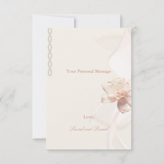 Romantisch Roos bruiloft dank u kaarten (Achterkant)