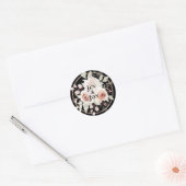 ROMANTISCH ROOS BRUILOFT RONDE STICKER (Envelop)
