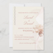 Romantisch Roos bruiloft uitnodiging (Voorkant)