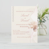 Romantisch Roos bruiloft uitnodiging (Staand voorkant)