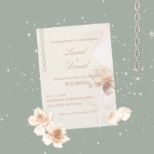 Romantisch Roos bruiloft uitnodiging