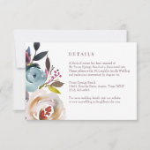 Romantisch Roos bruiloft uitnodiging Details Kaart (Voorkant)