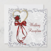 Romantisch Roos, diamant en rood lintje Kaart (Voorkant)