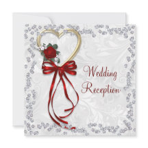 Romantisch Roos, diamant en rood lintje