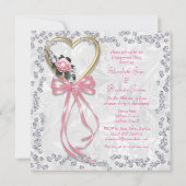 Romantisch Roos, diamant en Verloving van lintstof Kaart (Achterkant)