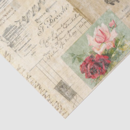 Romantisch Roos- en ephemera-weefsel Tissuepapier (Detail)