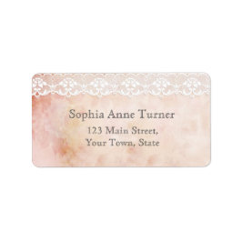 Romantisch  Roos en Lace Wedding Etiket