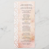 Romantisch Roos- en Lace Wedding-programma Aangepa Programmakaart (Achterkant)