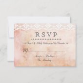 Romantisch Roos en Lace Wedding RSVP Aangepast (Voorkant)