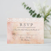 Romantisch  Roos en Lace Wedding RSVP Aangepast (Staand voorkant)