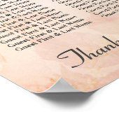 Romantisch Roos- en Lace Wedding Seating Chart Poster (Hoek)