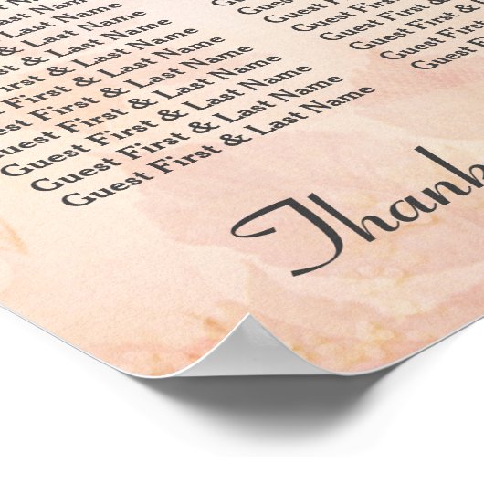 Romantisch Roos- en Lace Wedding Seating Chart Poster (Hoek)