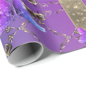 Romantisch Roos en Vlinders Inpakpapier (Rol Hoek)