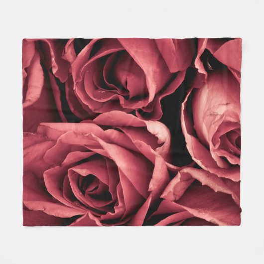 Romantisch  roos fleece deken (Voorkant (Horizontaal))