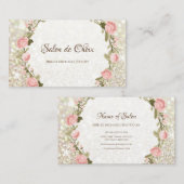 Romantisch Roos Floral Elegant Glitter Sparkle Sal Visitekaartje (Voorkant / Achterkant)