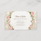 Romantisch Roos Floral Elegant Glitter Sparkle Sal Visitekaartje (Achterkant)