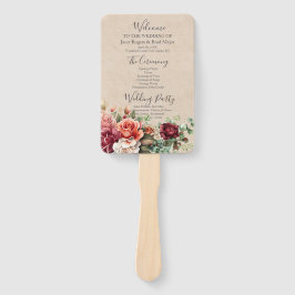 Romantisch Roos Floral Eucalyptus Trouwprogramma Handwaaier