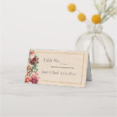 Romantisch Roos Floral Eucalyptus Wedding Plaatskaartje (Voorkant)