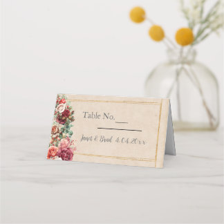 Romantisch Roos Floral Eucalyptus Wedding Plaatskaartje