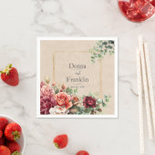 Romantisch Roos Floral Eucalyptus Wedding Servet (Insitu)