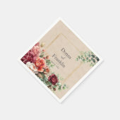 Romantisch Roos Floral Eucalyptus Wedding Servet (Hoek)