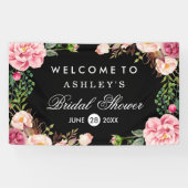 Romantisch Roos Floral Wrap Weddenschap Vrijgezell Spandoek (Horizontaal)