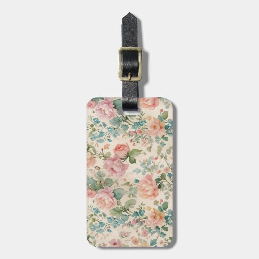 Romantisch Roos geïnspireerd Bagagelabel (Voorkant verticaal)