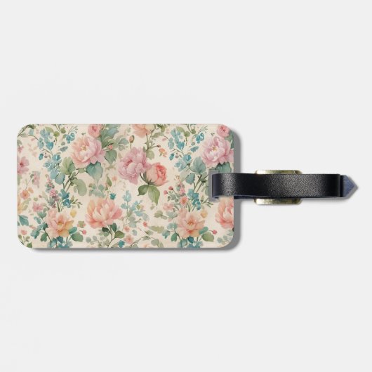 Romantisch Roos geïnspireerd Bagagelabel (Achterkant horizontaal)