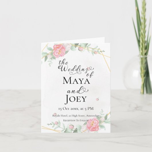 Romantisch Roos Geometric Wedding (Voorkant)