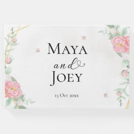 Romantisch Roos Geometric Wedding Gastenboek